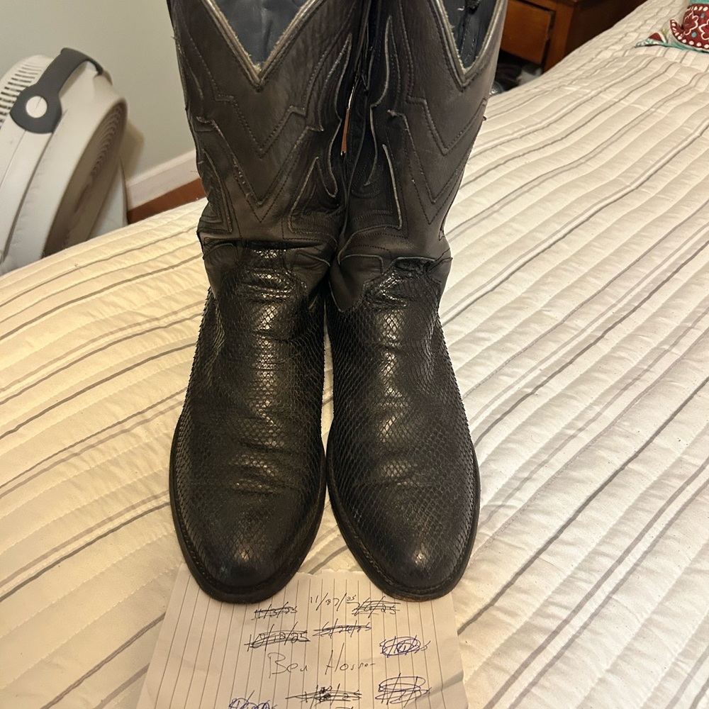 Tecovas Black Men's Boots- Python 12d